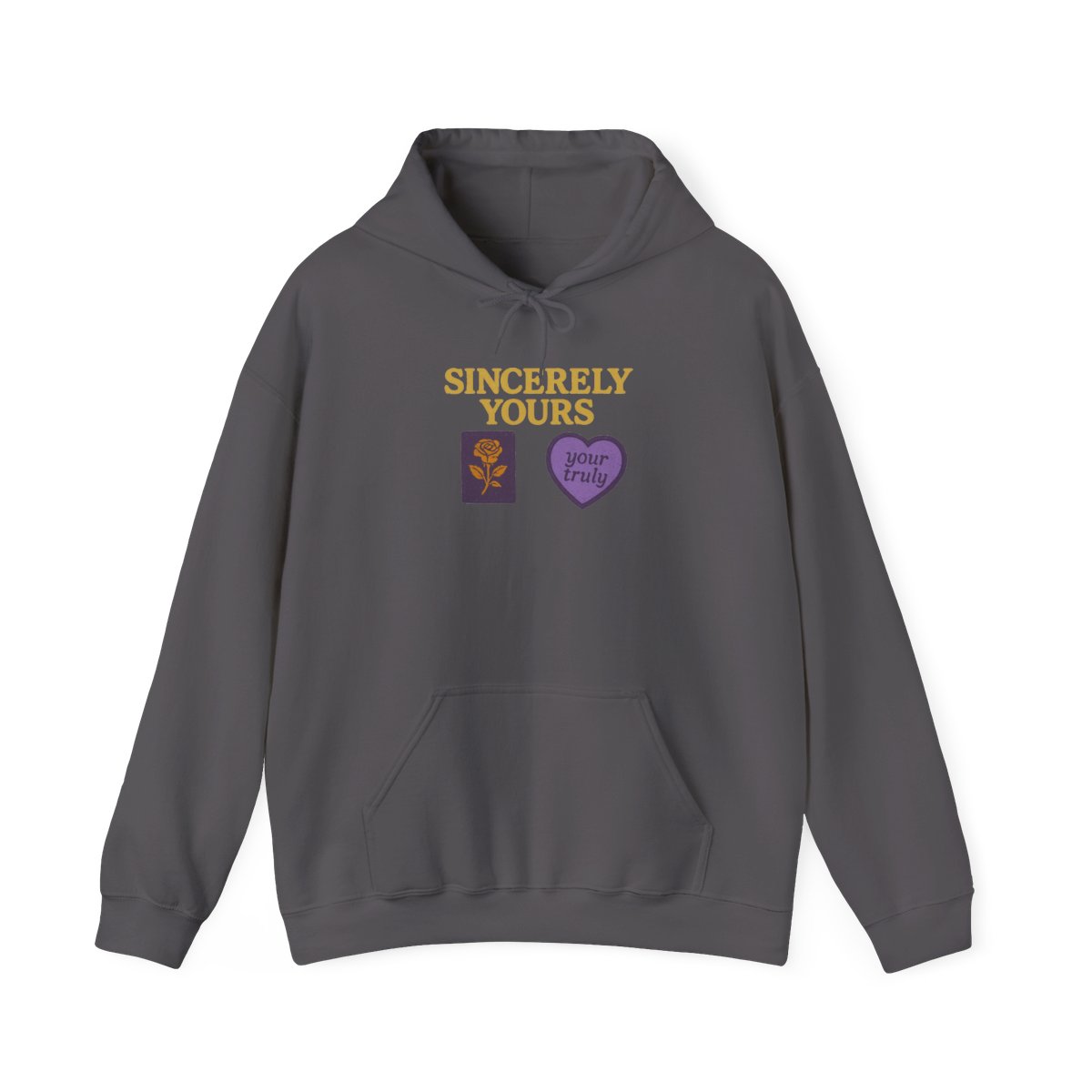 Sincerely Yours Embroidered Patches Hoodie - alternate angle 2, merchandise