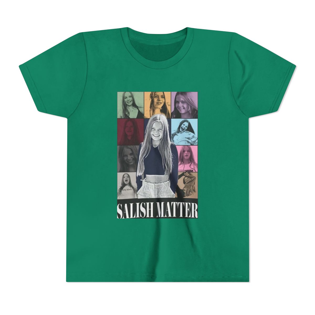 Salish Matter Pop Art Collage Kids T Shirt - alternate angle 3, merchandise