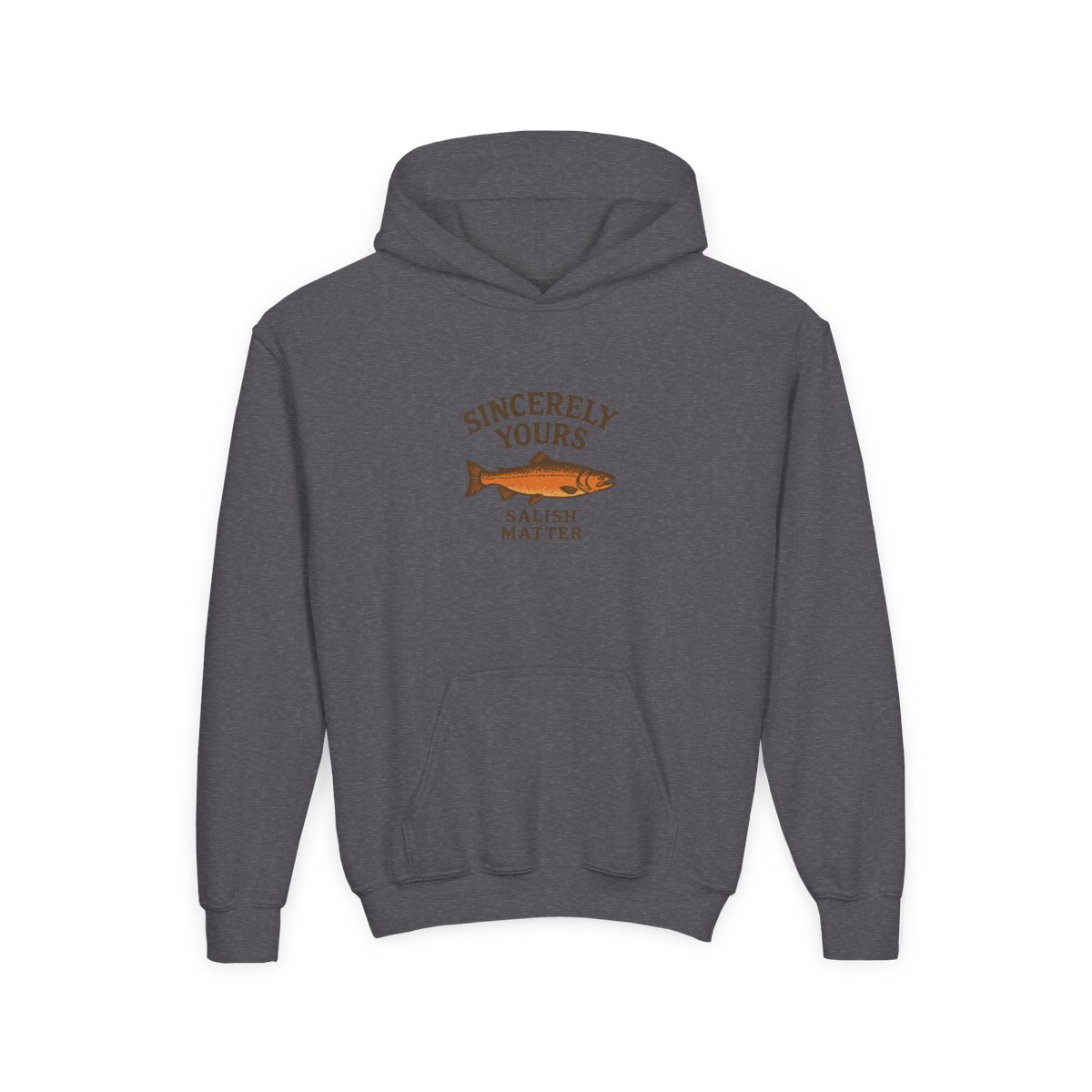 Sincerely Yours Salish Matter Minimalist Pullover Hoodie - PNW Heritage Gift (Kids) - alternate angle 4, merchandise