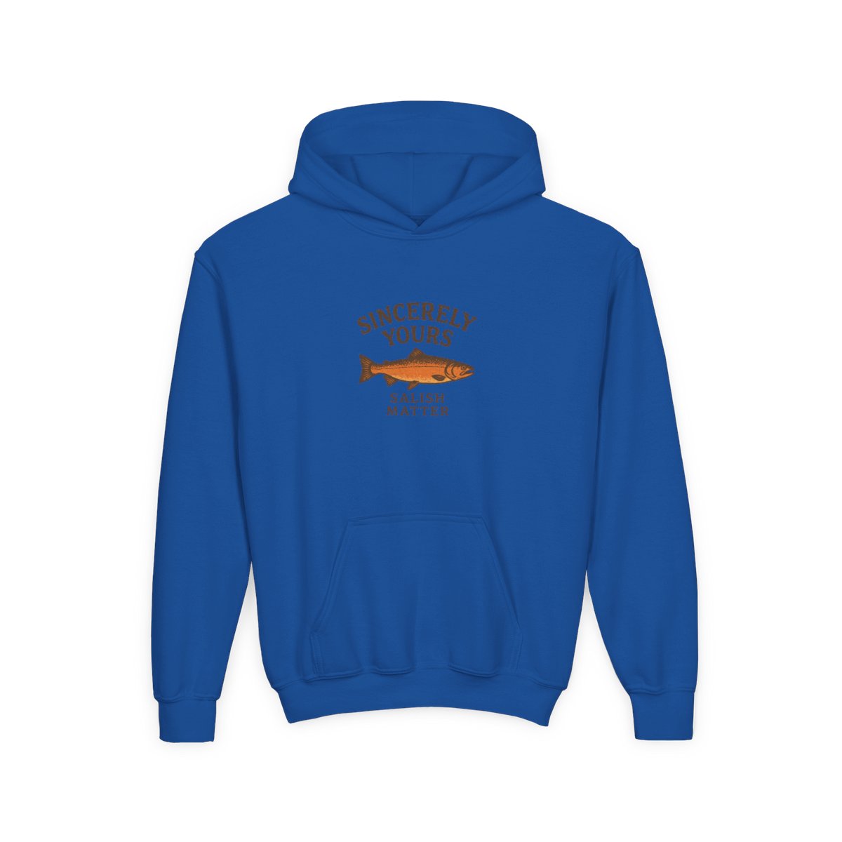 Sincerely Yours Salish Matter Minimalist Pullover Hoodie - PNW Heritage Gift (Kids) - alternate angle 5, merchandise